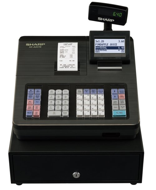 Sharp XE-A207 Black Cash Register, Sharp XEA207, Sharp XE-A207